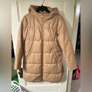 Levi’s Leather Long Puffer Jacket